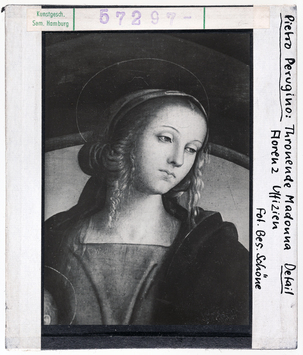 Vorschaubild Pietro Perugino: Thronende Madonna, Detail. Florenz, Uffizien 